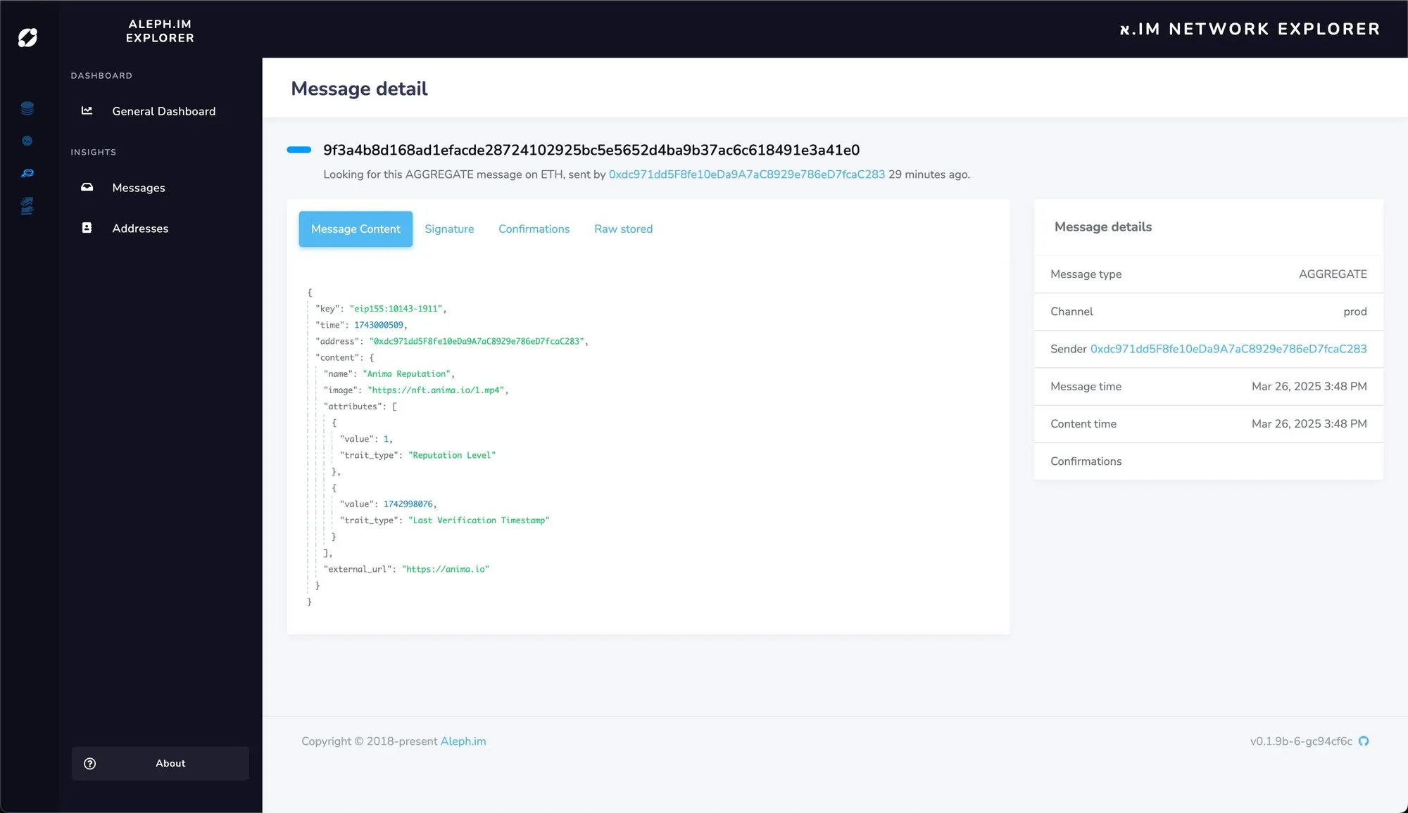 Anima managing SBT metadata on Aleph Cloud
